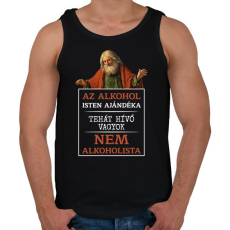 PRINTFASHION Az alkohol Isten ajándéka - fehér - Férfi atléta - Fekete