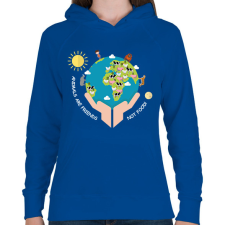 PRINTFASHION Az állatok a barátaink - Női kapucnis pulóver - Királykék női pulóver, kardigán