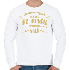PRINTFASHION Az alvás a gyengéknek való - Állatorvos - Férfi pulóver - Fehér