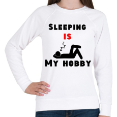 PRINTFASHION Az alvás a hobbim - Női pulóver - Fehér