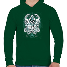 PRINTFASHION Az anarchia szeme - Férfi kapucnis pulóver - Sötétzöld férfi pulóver, kardigán
