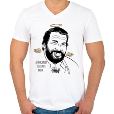 PRINTFASHION Az angyalok is esznek babot - Férfi V-nyakú póló - Fehér férfi póló