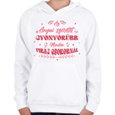 PRINTFASHION Az anyai szeretet - Gyerek kapucnis pulóver - Fehér gyerek pulóver, kardigán