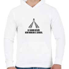 PRINTFASHION Az Audim nélkül nem indulok el sehova - Férfi kapucnis pulóver - Fehér férfi pulóver, kardigán