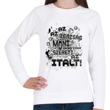 PRINTFASHION Az az igazság Móni, nagyon szereti az italt! - Női pulóver - Fehér női pulóver, kardigán