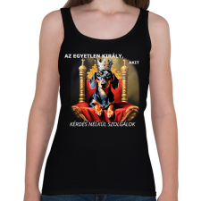 PRINTFASHION AZ EGYETLEN KIRÁLY - Női atléta - Fekete női trikó