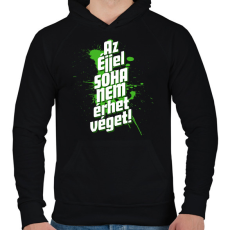 PRINTFASHION Az éjjel soha nem érhet véget! - Férfi kapucnis pulóver - Fekete