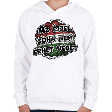 PRINTFASHION Az éjjel soha nem érhet véget - Gyerek kapucnis pulóver - Fehér