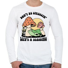 PRINTFASHION Az élet áldás - Férfi hosszú ujjú póló - Fehér férfi póló