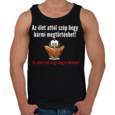 PRINTFASHION Az élet attól szép - Férfi atléta - Fekete