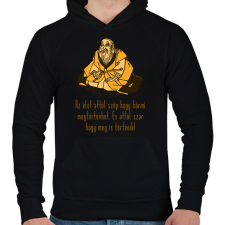 PRINTFASHION Az élet azért szép - Férfi kapucnis pulóver - Fekete férfi pulóver, kardigán