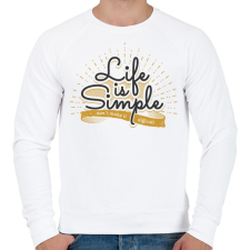 PRINTFASHION Az élet egyszerű - Férfi pulóver - Fehér férfi pulóver, kardigán
