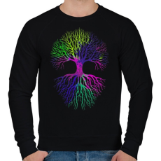 PRINTFASHION Az élet fája - Férfi pulóver - Fekete