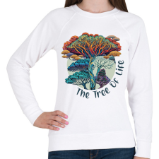 PRINTFASHION Az élet fája - Női pulóver - Fehér női pulóver, kardigán