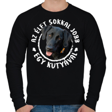 PRINTFASHION Az élet jobb - Fekete labrador - Férfi pulóver - Fekete férfi pulóver, kardigán