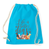 PRINTFASHION Az élet jobb kutyákkal - Sportzsák, Tornazsák - Surf blue