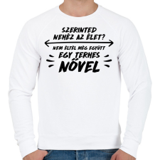 PRINTFASHION Az élet nehéz? - Férfi pulóver - Fehér férfi pulóver, kardigán
