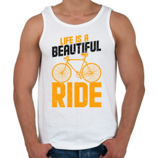 PRINTFASHION Az élet olyan mint a biciklizés 2 - Férfi atléta - Fehér