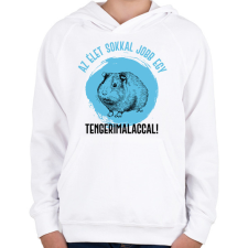 PRINTFASHION Az élet sokkal jobb egy tengerimalaccal - Gyerek kapucnis pulóver - Fehér gyerek pulóver, kardigán