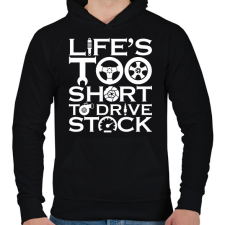 PRINTFASHION AZ élet túl rövid - Férfi kapucnis pulóver - Fekete férfi pulóver, kardigán