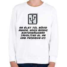 PRINTFASHION Az élet túl rövid - Gyerek pulóver - Fehér gyerek pulóver, kardigán