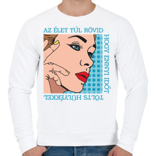PRINTFASHION Az élet túl rövid - Pop art - Férfi pulóver - Fehér férfi pulóver, kardigán