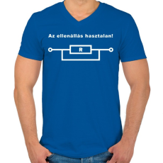 PRINTFASHION Az ellenállás hasztalan! - Férfi V-nyakú póló - Királykék