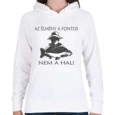 PRINTFASHION Az élménya fontos! - Női kapucnis pulóver - Fehér