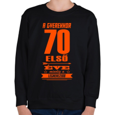 PRINTFASHION Az első 70 év! - Gyerek pulóver - Fekete gyerek pulóver, kardigán