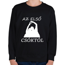 PRINTFASHION AZ ELSŐ CSÓKTÓL - Gyerek pulóver - Fekete gyerek pulóver, kardigán