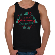 PRINTFASHION AZ első Karácsonyom - Apa - Férfi atléta - Fekete