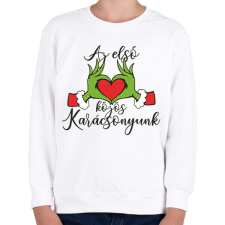 PRINTFASHION Az első közös karácsonyunk - Gyerek pulóver - Fehér gyerek pulóver, kardigán