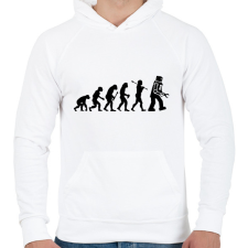 PRINTFASHION Az ember evolúciója - fekete - Férfi kapucnis pulóver - Fehér férfi pulóver, kardigán