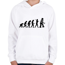 PRINTFASHION Az ember evolúciója - fekete - Gyerek kapucnis pulóver - Fehér gyerek pulóver, kardigán