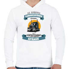 PRINTFASHION Az emberek kamionsofőrnek hívnak - Férfi kapucnis pulóver - Fehér