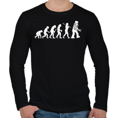 PRINTFASHION Az emberiség evolúciója - fehér - Férfi hosszú ujjú póló - Fekete