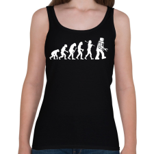 PRINTFASHION Az emberiség evolúciója - fehér - Női atléta - Fekete női trikó