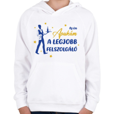 PRINTFASHION Az én apukám - Felszolgáló - Gyerek kapucnis pulóver - Fehér gyerek pulóver, kardigán