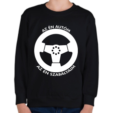 PRINTFASHION Az én autóm az én szabályaim - Gyerek pulóver - Fekete gyerek pulóver, kardigán