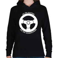 PRINTFASHION Az én autóm az én szabályaim - Női kapucnis pulóver - Fekete