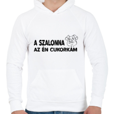 PRINTFASHION Az én cukorkám - Férfi kapucnis pulóver - Fehér férfi pulóver, kardigán