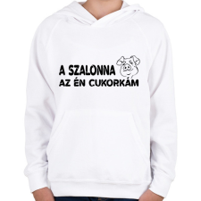 PRINTFASHION Az én cukorkám - Gyerek kapucnis pulóver - Fehér gyerek pulóver, kardigán