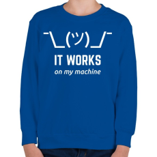 PRINTFASHION Az én gépemen működik - Gyerek pulóver - Királykék