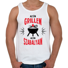 PRINTFASHION Az én grillem - Férfi atléta - Fehér