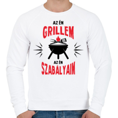 PRINTFASHION Az én grillem - Férfi pulóver - Fehér