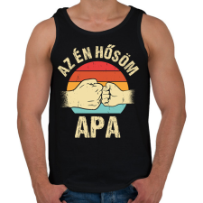 PRINTFASHION Az én hősöm apa - Férfi atléta - Fekete atléta, trikó