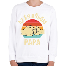 PRINTFASHION Az én hősöm papa - Gyerek pulóver - Fehér gyerek pulóver, kardigán