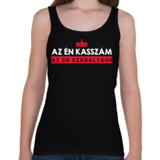 PRINTFASHION Az én kasszám - Női atléta - Fekete női trikó