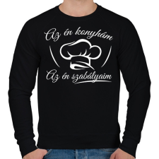 PRINTFASHION Az én konyhám, az én szabályaim - Férfi pulóver - Fekete férfi pulóver, kardigán