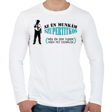 PRINTFASHION Az én munkám szupertitkos - Férfi hosszú ujjú póló - Fehér férfi póló